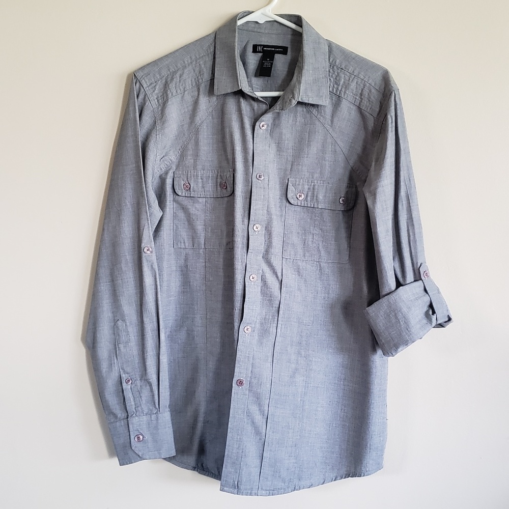 I.N.C. Chambray Basic Grey Shirt